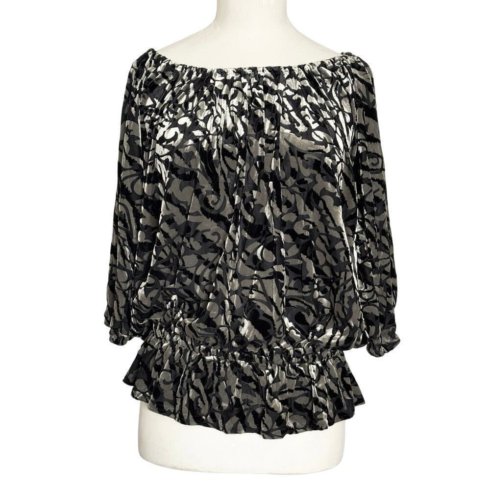 Sno Skins Top Stretch Velvet Womens Small Gold/Black - Picture 2 of 5